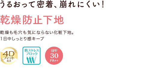 うるおって密着、崩れにくい！