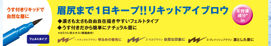 眉尻まで1日キープ！！リキッドアイブロウ